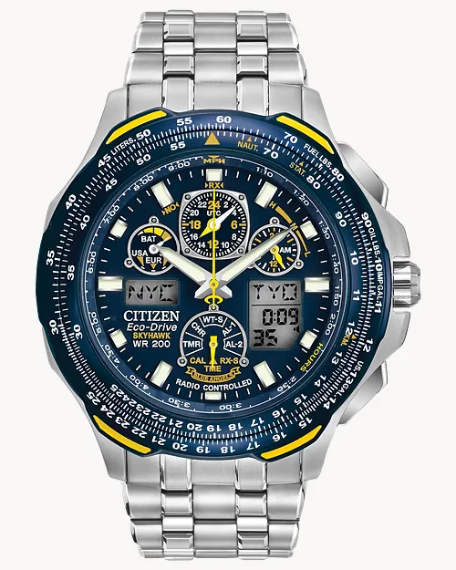 Promaster Skyhawk A T Blue Dial Stainless Steel Bracelet JY0040 59L CITIZEN